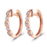 Marquise Diamond Hoop Earrings Rose Gold - Dracakis Jewellers